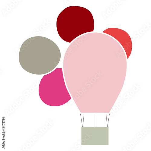 Vector illustration of a pink hot air balloon