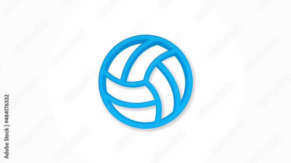 volleyball ball 3d realistic line icon. Vector top view illustration. color pictogram isolated on white background volleyball ball 3d realistic line icon. Vector top view illustration. color pictogram isolated on white background