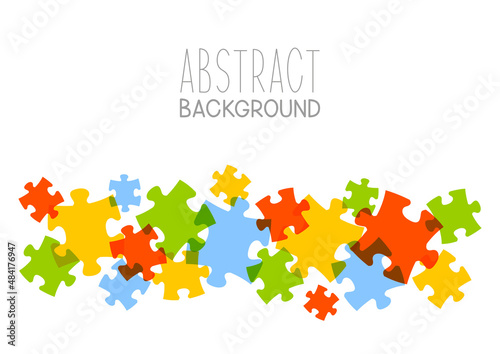 Abstract background with color puzzle horizontal border