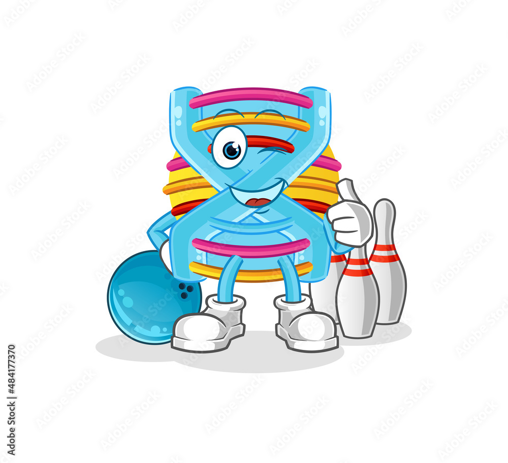 DNA play bowling illustration. character vector