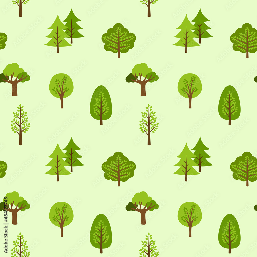 Fototapeta premium tree seamless pattern background vector illustration