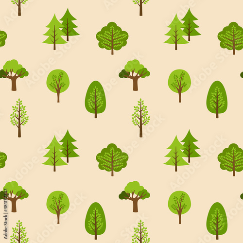 tree seamless pattern background vector illustration