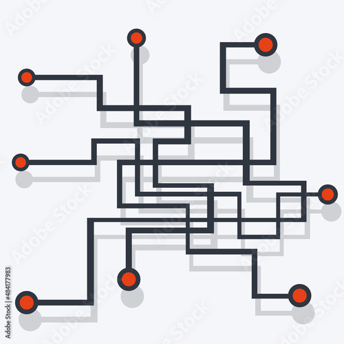 Icon of plexus of blue lines in flat style