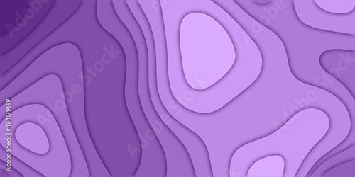 Abstract vector background in ultra violet color scheme. Multi layers papercut illustration. Cut out 3d purple texture.