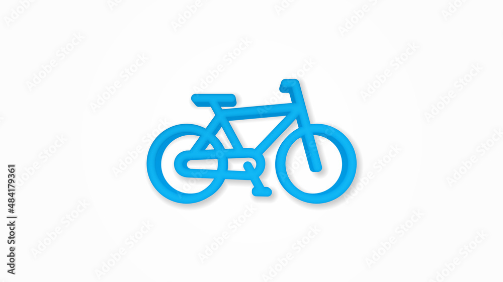 Bicycle, bike 3d realistic line icon. Vector top view illustration. color pictogram isolated on white background Bicycle, bike 3d realistic line icon. Vector top view illustration. color pictogram isolated on white background