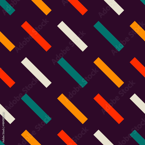 Seamless pattern with colorful geometric shapes.