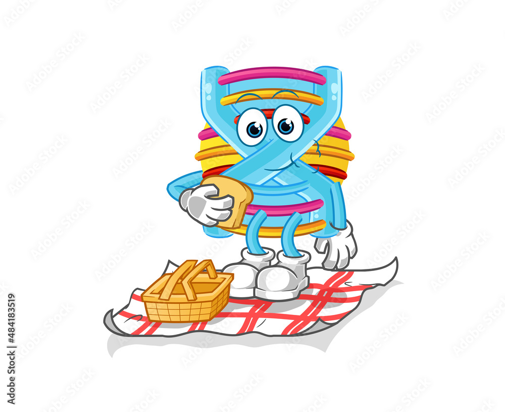DNA on a picnic cartoon. cartoon mascot vector DNA on a picnic cartoon. cartoon mascot vector
