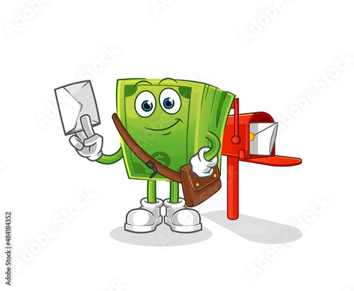 money postman vector. cartoon character