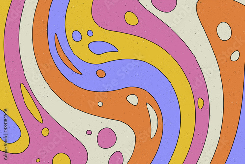 Abstract psychedelic groovy background.