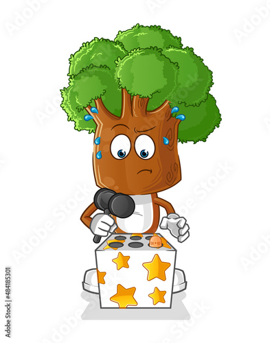 tree head cartoon play whack a mole mascot. cartoon vector