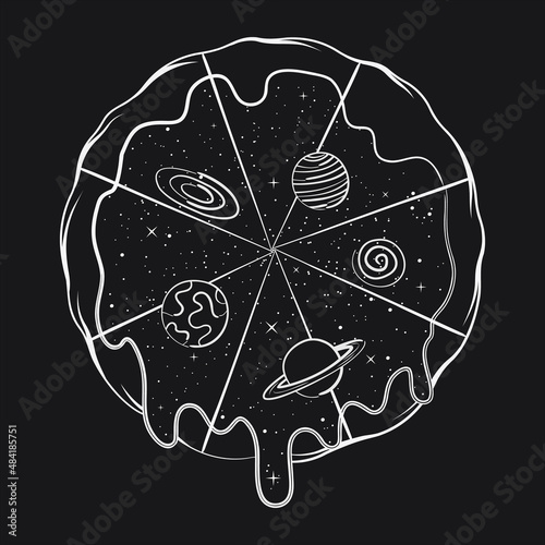 Pizza Universe lineart icon