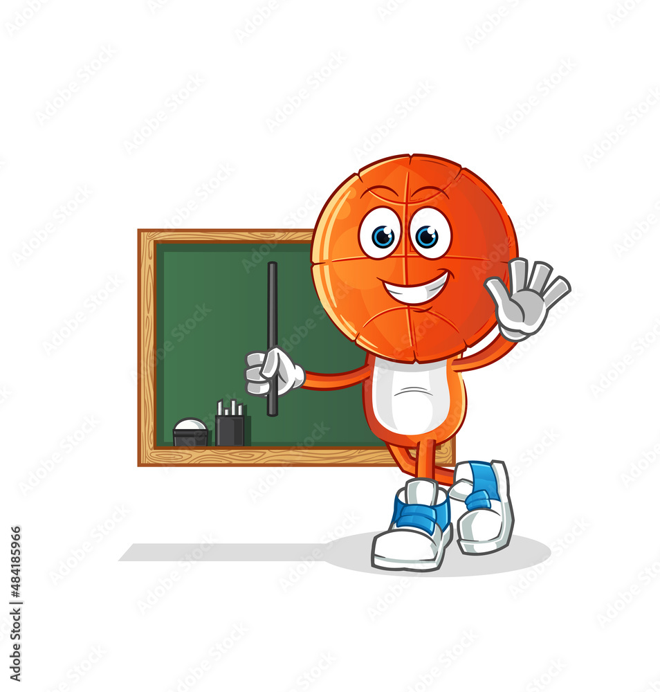 Obraz premium basketball head cartoon teacher vector. cartoon character