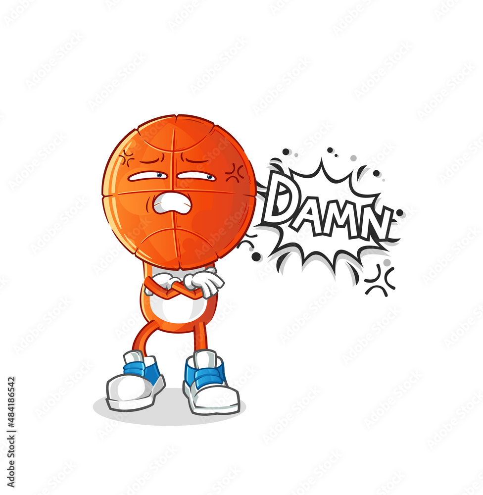 basketball head cartoon very pissed off illustration. character vector basketball head cartoon very pissed off illustration. character vector