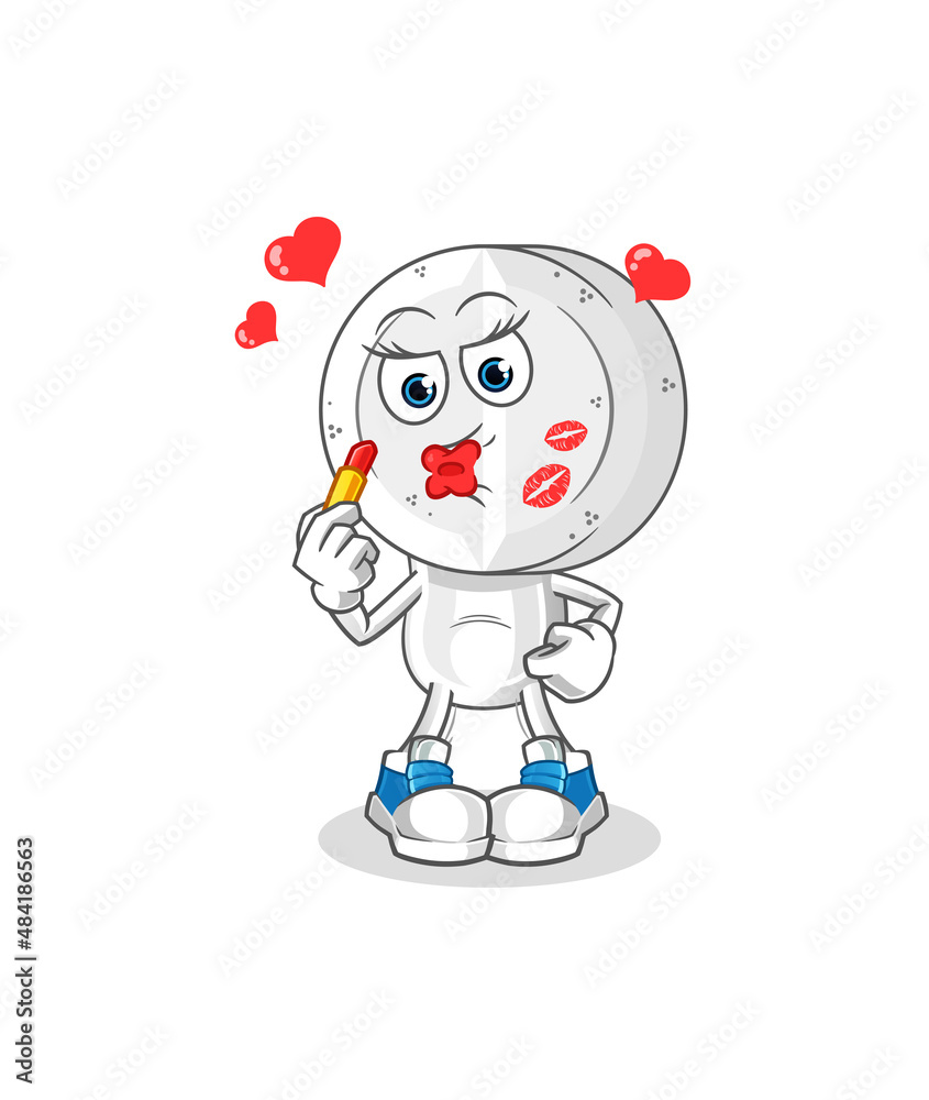 medicine tablet head cartoon make up mascot. cartoon vector medicine tablet head cartoon make up mascot. cartoon vector