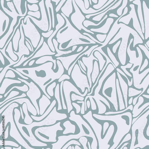 Seamless vector pattern with liquid texture on grey background. Simple artistic paint flow wallpaper design. Decorative grunge fashion textile.