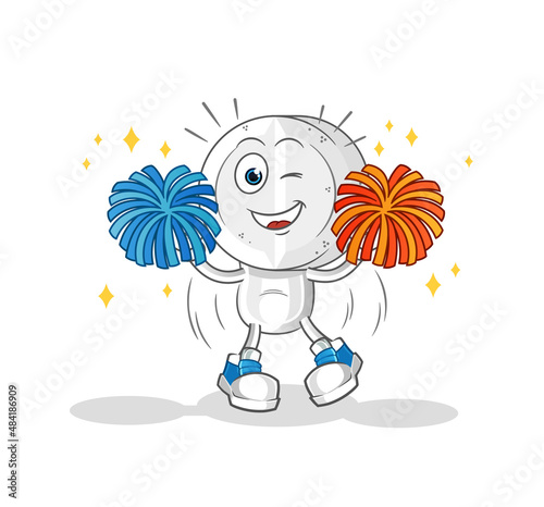 medicine tablet head cartoon cheerleader. cartoon mascot vector