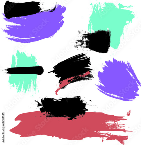 set of watercolor paint strokes