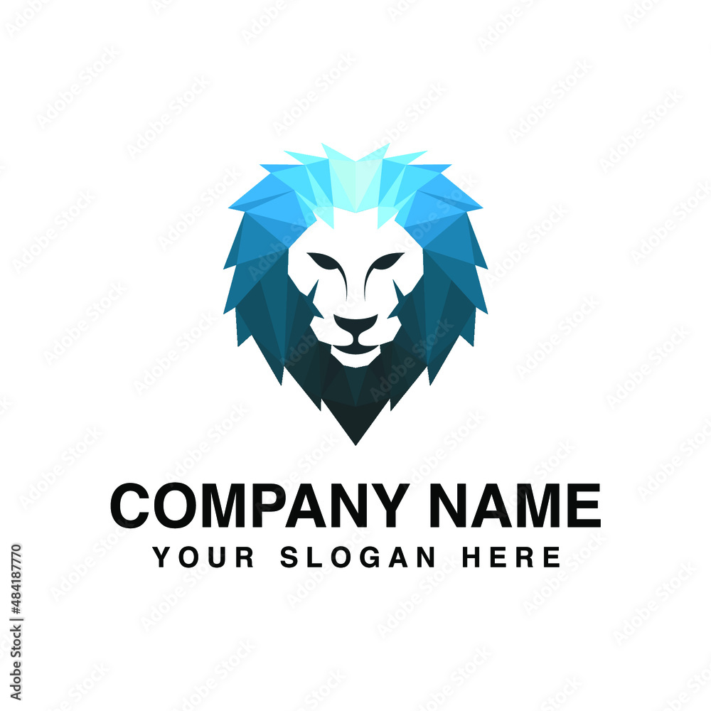 abstract lion logo design