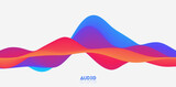 Sound wave visualiztion. 3D colorful solid waveform. Voice sample pattern.