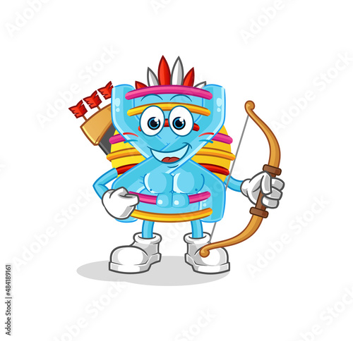 DNA native american tribe. cartoon mascot vector