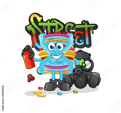 DNA graffiti artist vector. cartoon character