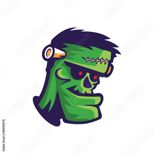 Frankenstein Zombie Logo Illustration