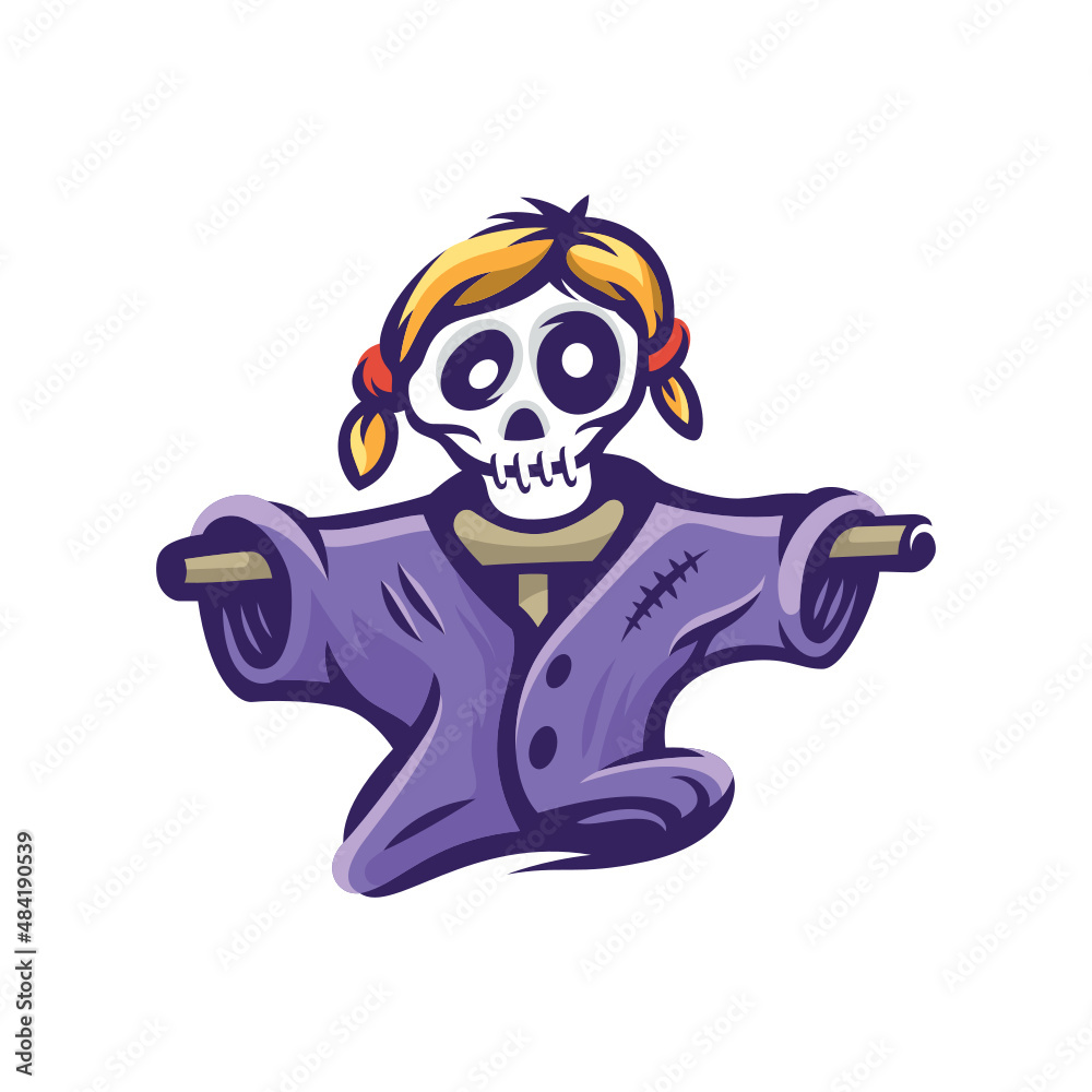 Skull Girl Halloween Vector Illustration Skull Girl Halloween Vector Illustration