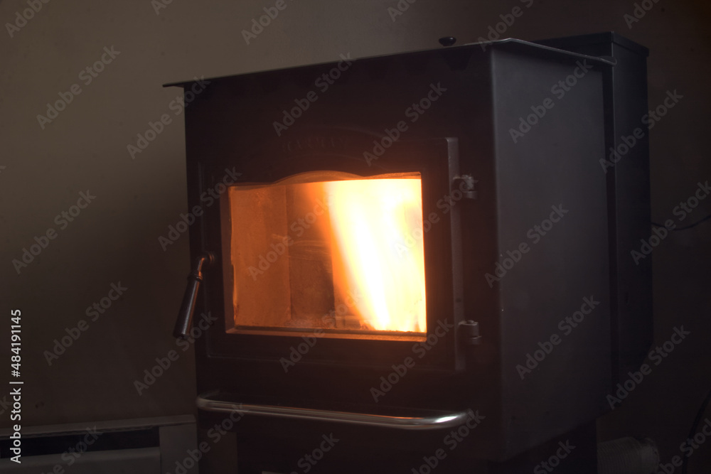 Fototapeta premium Long exposure of a wood burning fire place.