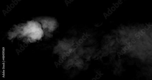 blowing steam with white smoke isolated, with chroma key green screen