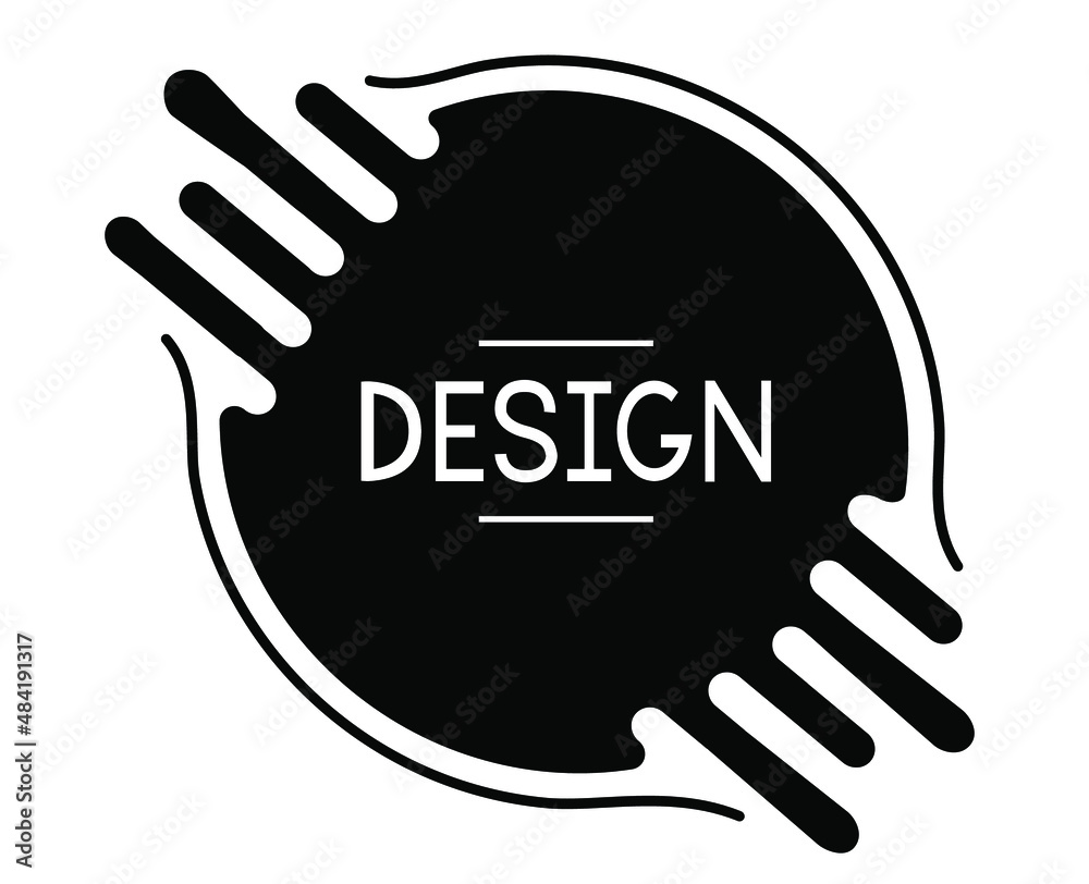 Obraz premium Abstract modern frame for decorative design. Geometric decoration element. Vector graphic illustration. Modern minimal style. Circle geometric shape. Vector concept. Trendy design. liquid ink.