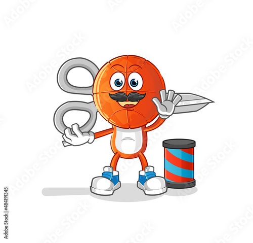 basketball head cartoon barber. cartoon mascot vector