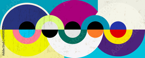 abstract circle background, vintage, retro, geometric design, grungy