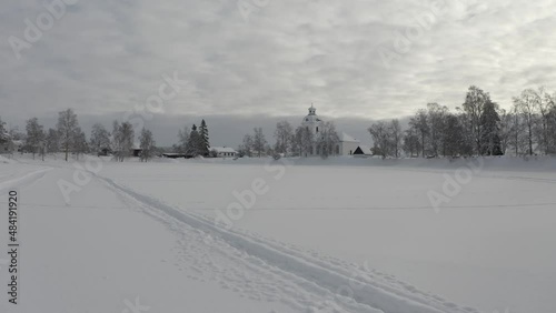 Church in the snow, Ytterhogdal, SE photo
