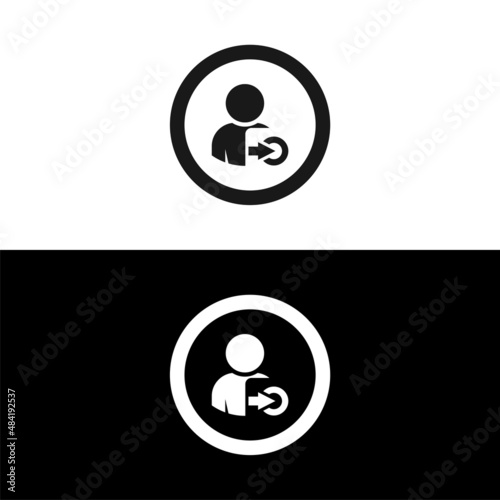User log in icon isolated on white background