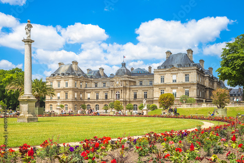Paris, France - June 19, 2015: The Jardin du Luxembourg, or the Luxembourg Garden, created beginning in 1612 by  by Marie de' Medici photo