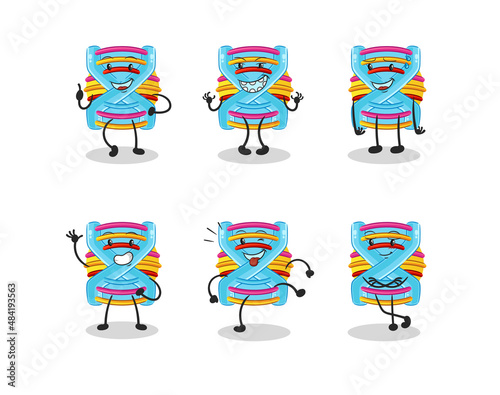 DNA happy set character. cartoon mascot vector