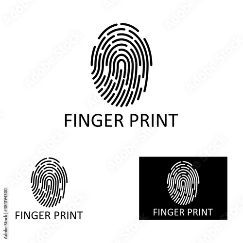 fingerprint icon, with simple and modern logo graphic art design.