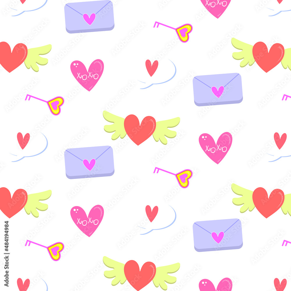 Pattern with love hearts. Idea for St. Valentine's day decoration Pattern with love hearts. Idea for St. Valentine's day decoration
