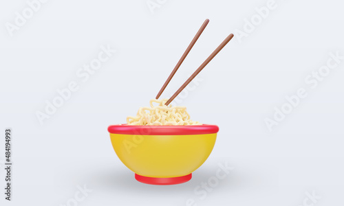 3d chinese new year Noodles icon rendering front view