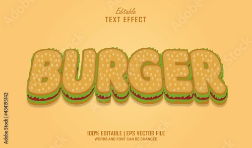Burger Editable Text Effect Style