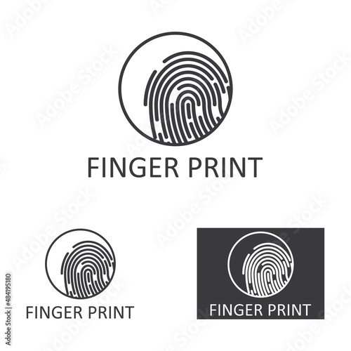 fingerprint icon, with simple and modern logo graphic art design.
