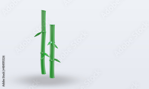 3d chinese new year Bamboo icon rendering left view