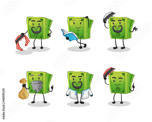 money arab character. cartoon mascot vector