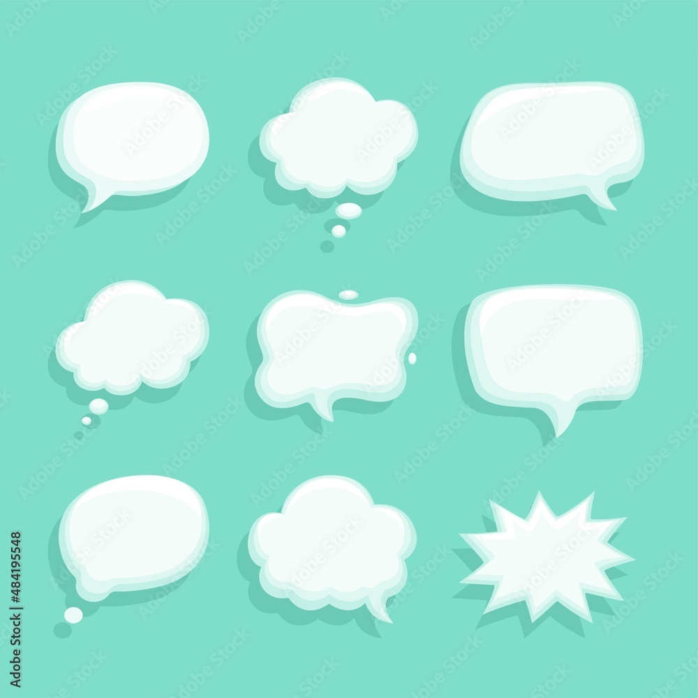 Ballon chat clay 3d collection set illustration editable vector Ballon chat clay 3d collection set illustration editable vector