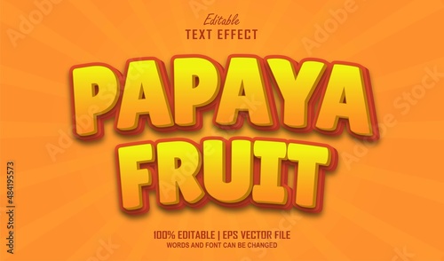 Papaya Fruit Editable Text Effect Style