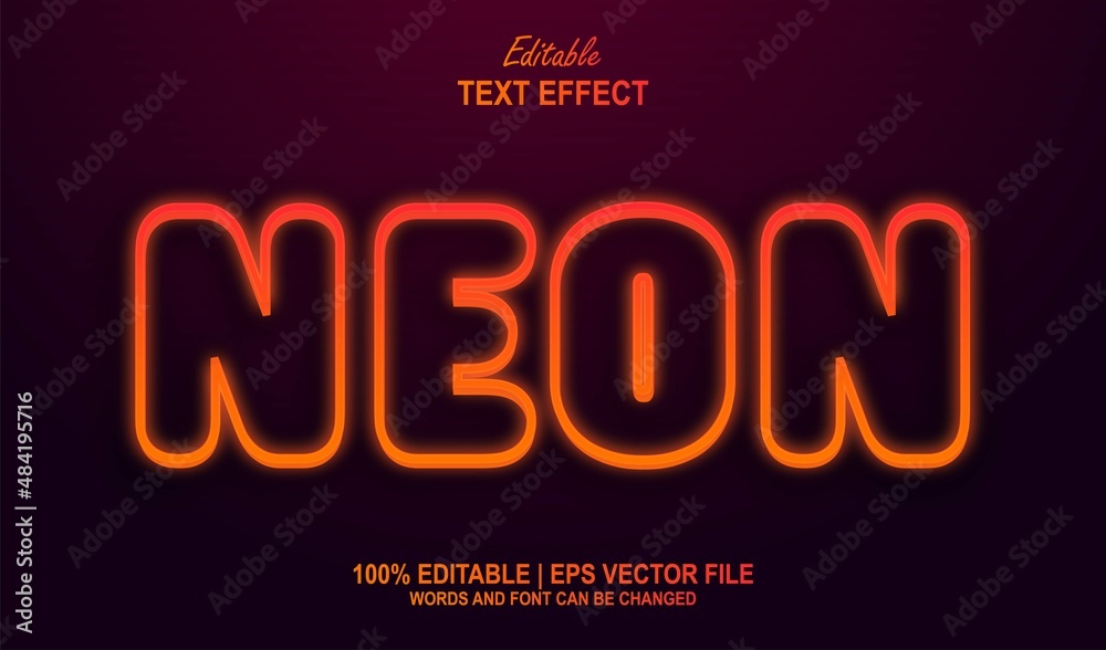 Neon Editable Text Effect Style Neon Editable Text Effect Style