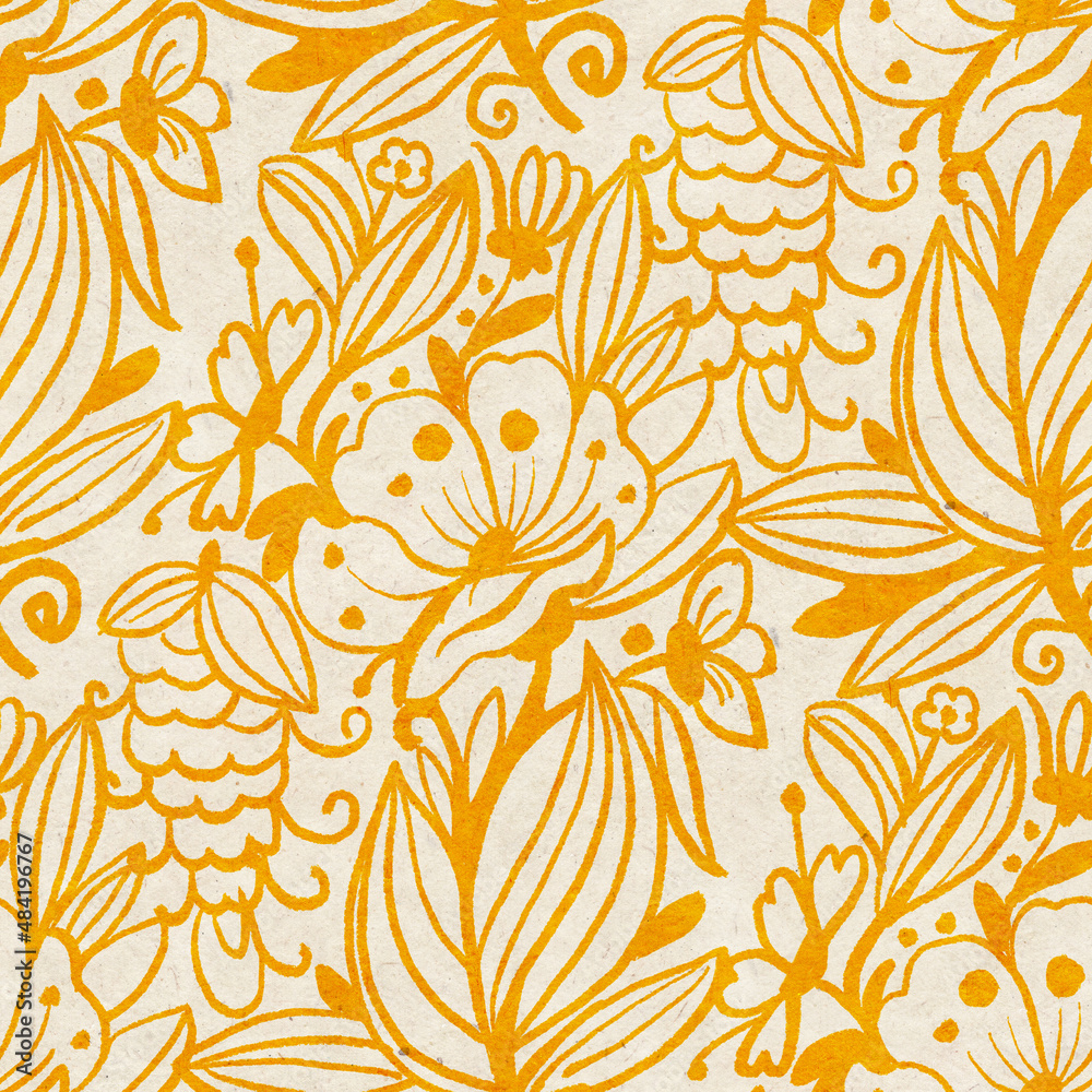 Seamless pattern with bright tropical flowers Seamless pattern with bright tropical flowers