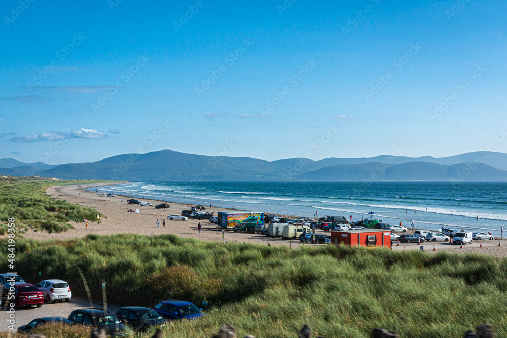 Long sandy beach at Daingean Bay in Dingle Peninsula, Ireland
