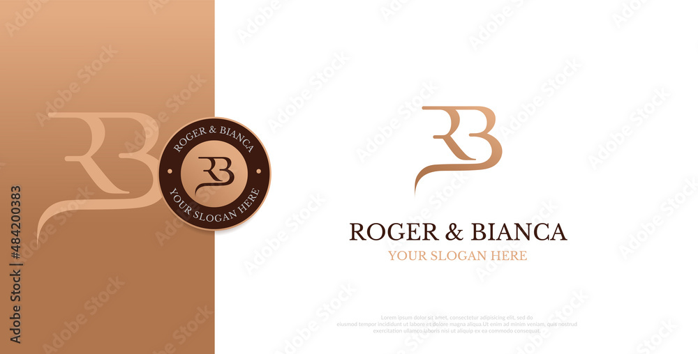 initial RB logo design vector