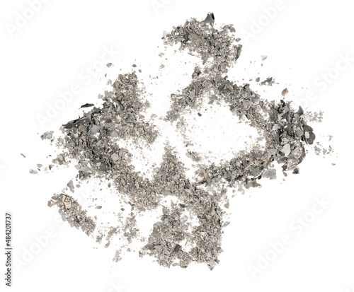 Foto Burnt paper isolated white background